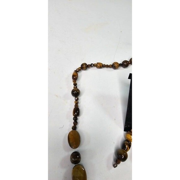 Picture Jasper Fringe with Tiger's Eye Beaded Necklace & Earring Set Handmade - Picture 4 of 7
